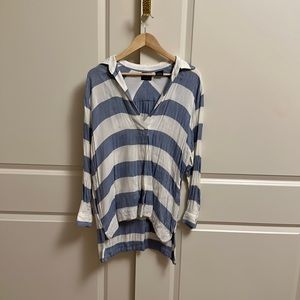 Press Shirt Blue and White Size Medium